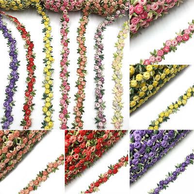 Accessories Polyester Wedding Dress Ribbons Fabric Trim Embroidered Flower Lace Trim Water Soluble