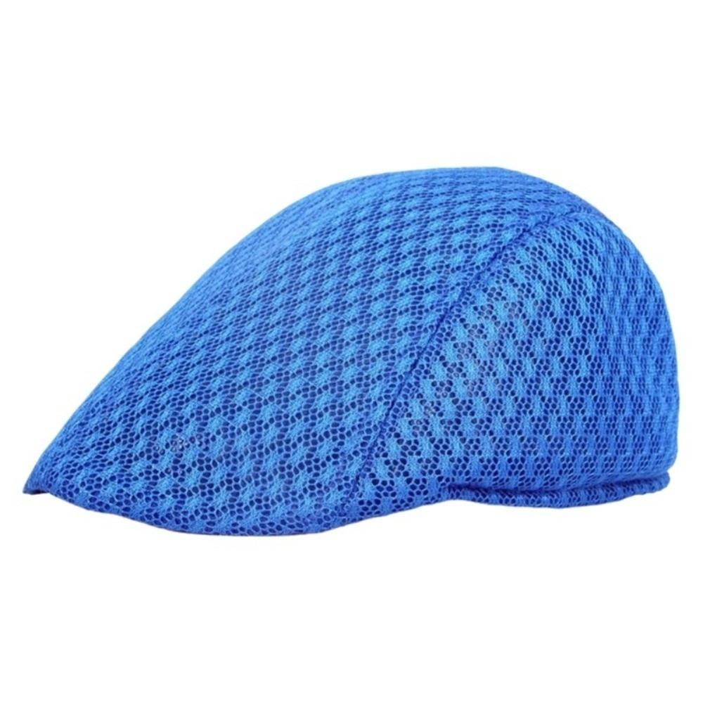 Solid Color Mesh Beret Korean Style Sun Hat Fashion Children Forward Cap  Girls синий