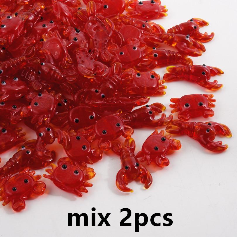 2/5pcs Red Crab/Lobster Charms For Jewelry Making Supplies Ocean Animal Pendants Glass/Enamel DIY Earrings Keychain Beach Charm