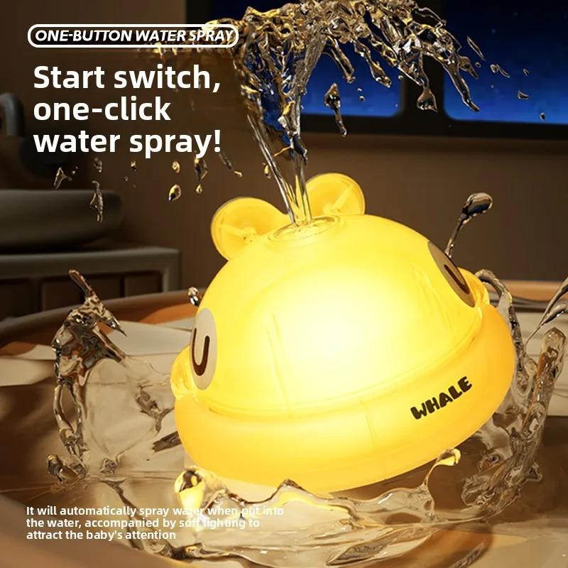 Baby Bath Toys Spray Water Shower Bathing Toys for Kids Electric Whale Bath Ball with Light Music LED Light Toys Bathtub Toy