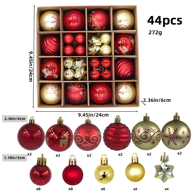 Boxed Christmas Ball Pendant 6CM Electroplating Special-shaped Painted Gift Box Set Christmas Tree Pendant 3 6cm