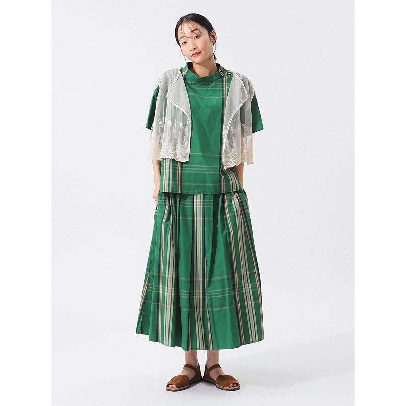 [Beams Boy] skirt boy big tartan ladies GREEN FREE 13270113803