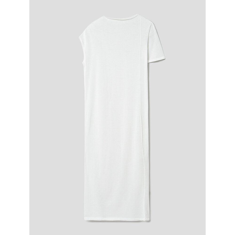Anggae Draped Asymmetrical Knit Dress Ivory