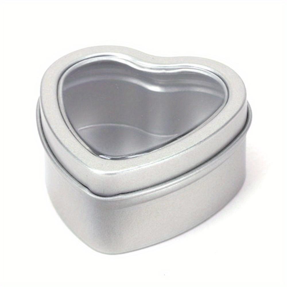 Heart Shape Metal Box Aluminum Tin Jar for Cream Balm Nail Candle Cosmetic Container Refillable Tea Cans Candy Packaging Box