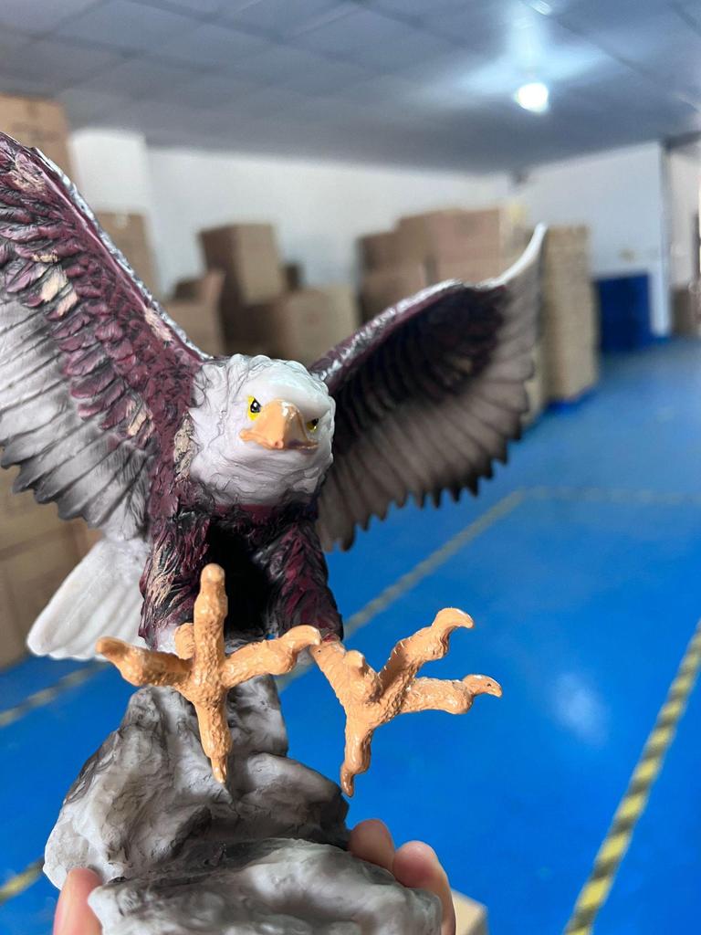 American Grand Exhibition Eagle Resin Figurine - Majestic Male Eagle Decor for Home, Office, or Wine Cabinet.