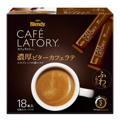 AGF Blendy Cafe Latory Stick Rich Bitter Cafe Latte, 18 Sticks [Kaffeepulver im Stick]