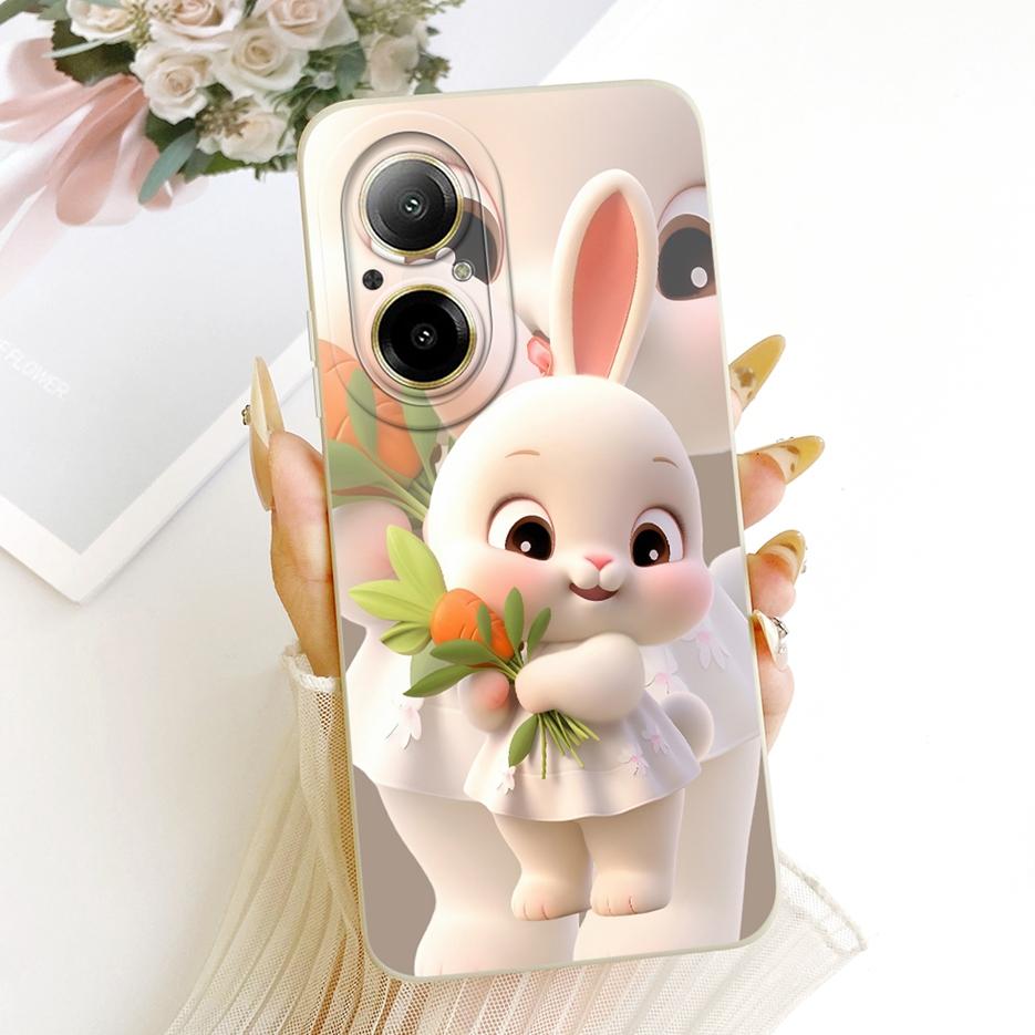 For Realme C67 4G Case RMX3890 Cute Rabbit Cartoon Cover Soft Silicone Case For Realme 12 Lite C 67 RealmeC67 4G Back Cover Bags