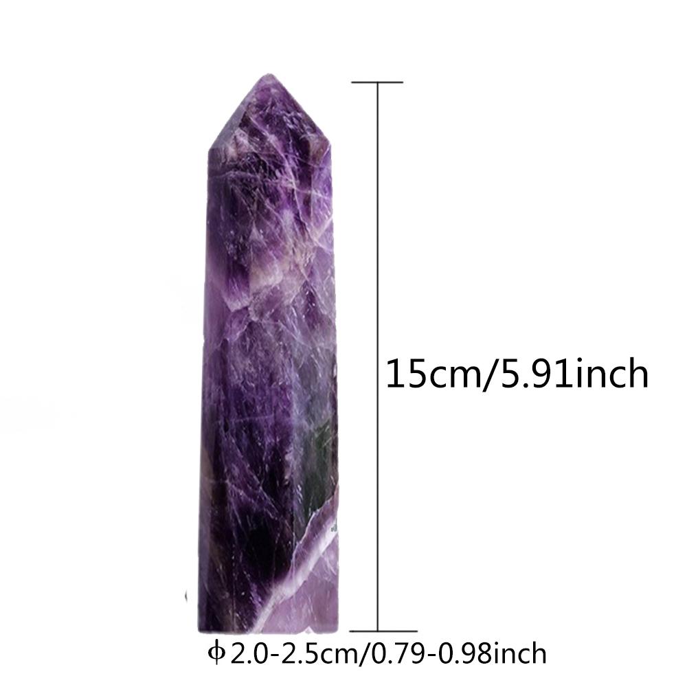 Grande Taille Point de Cristal d'Améthyste Naturelle Baguette Pierre d'Énergie Cristalline Quartz Violet Naturel Décoration Intérieure Artisanat Poli 8-15cm Pierre Sculptée