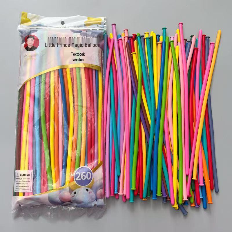 260-Piece Non-Toxic Macaron Long Balloons for Children - Magic Clown Modeling