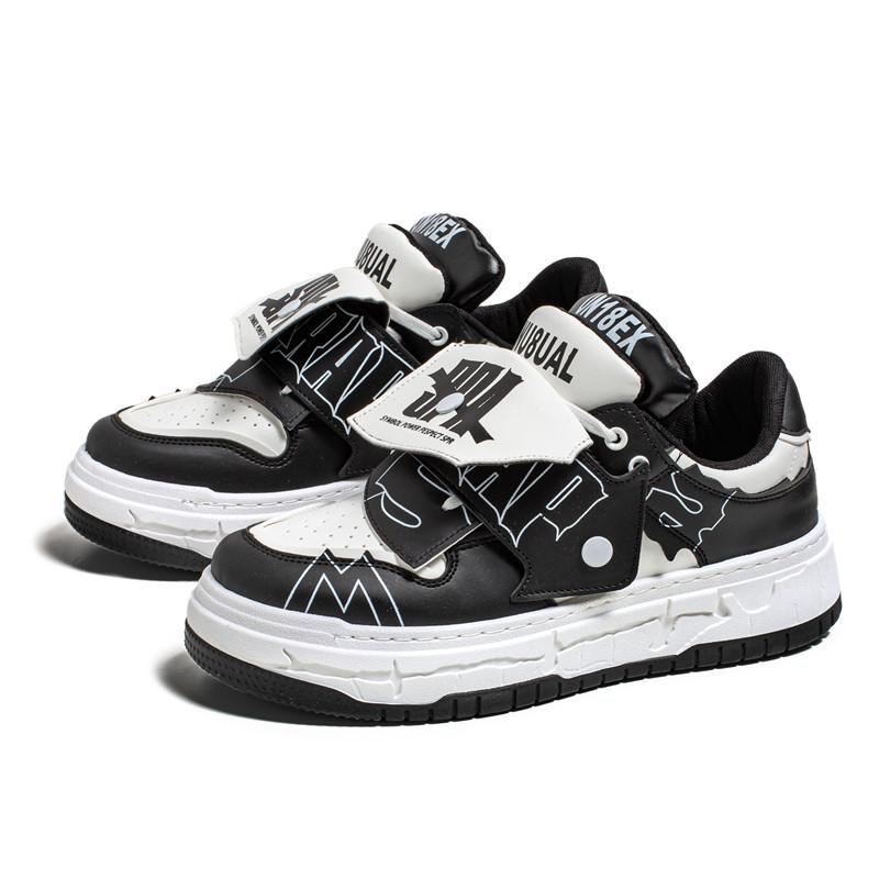 Men Vulcanized Sneakers Shoes Tennis Sports PU Slip-On Mix Color Good Quality Skateboarding Walking Shoes Casual Shoe For Male