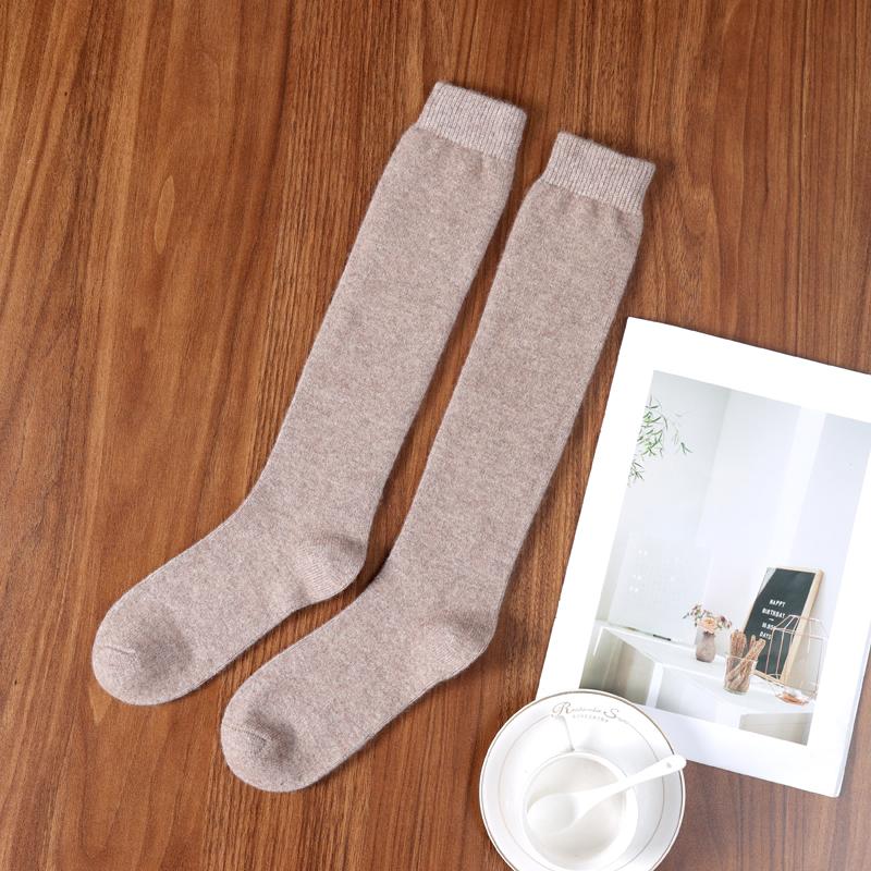 

Women s Cashmere Blend Long Leg Socks Solid Color Winter Ankle Warmth Windproof for Hiking Cycling Casual Minimalist Foot M верблюд
