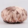 Durable Waterproof Double Layer Shower Cap Printed Elastic Bath Hat 1 Piece for Home Salon Spa Travel Bathroom