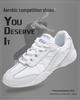 Yingrui Women's White Leather Aerobic Cheerleading Shoes, Soft Sole Training and Competition Footwear