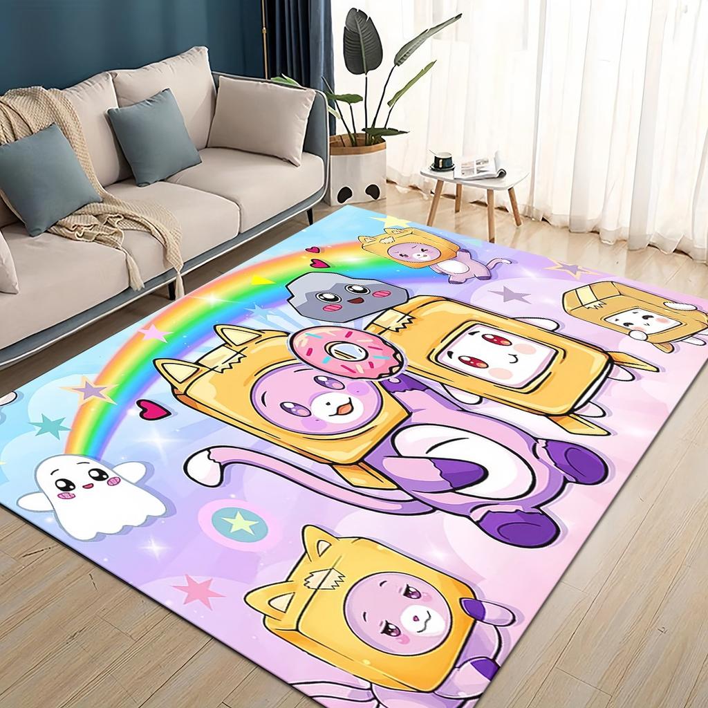 27 Style New Lankybox Boxy Foxy Rocky Cartoon Carpet Rug for Living Room Bedroom Home Sofa Decoration,kids Non-slip Floor Mat