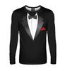 Suit Imitation 3D T-shirt For Men's Street Hip-hop Cosplay Funny And Personalized Round Neck Long Sleeved Fashion Casual New Top