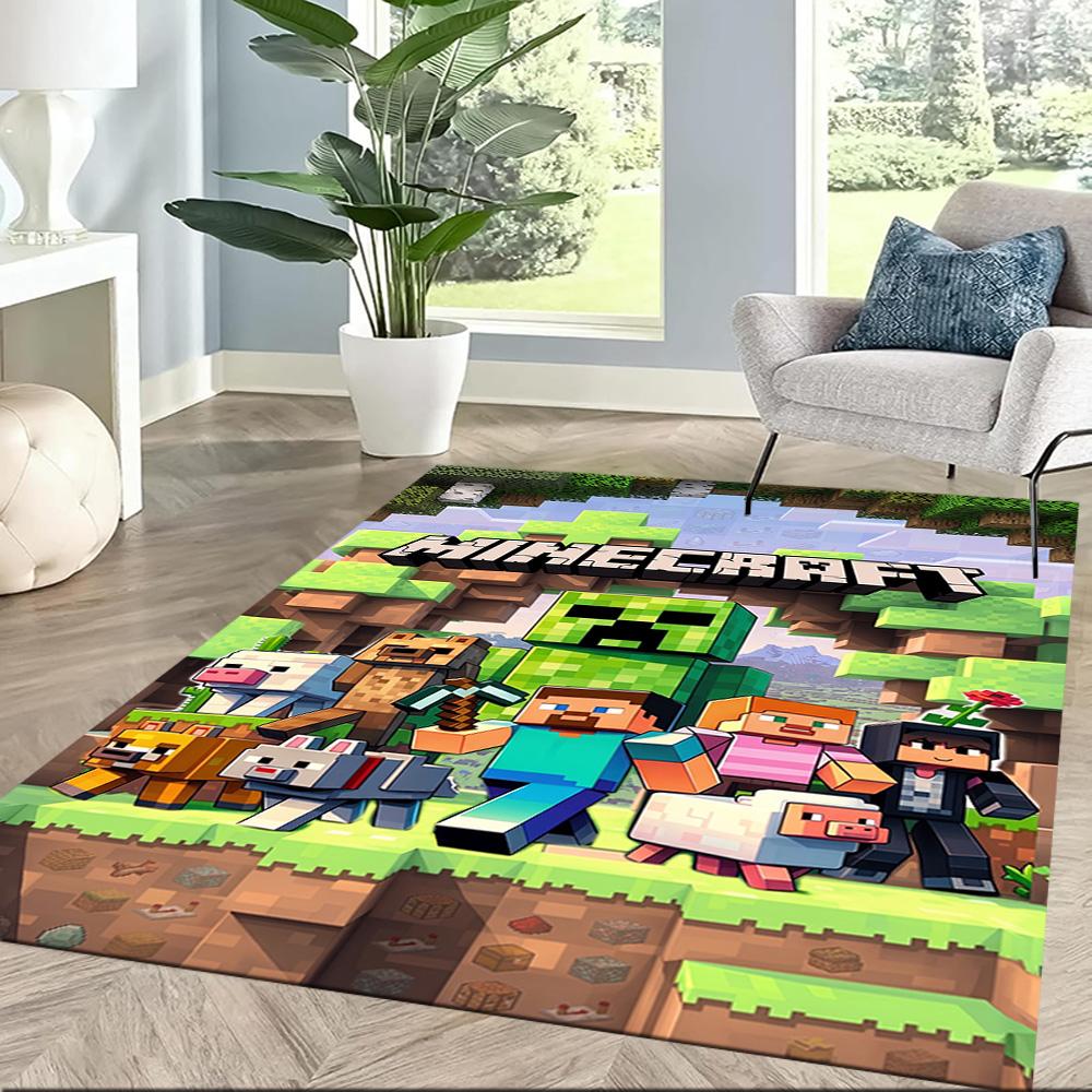 Minecraft 153 Floor Mat Design for Foyer Study Room Dormitory Dining Room Antislip Carpet Anime Office Decor Gift for Festivals