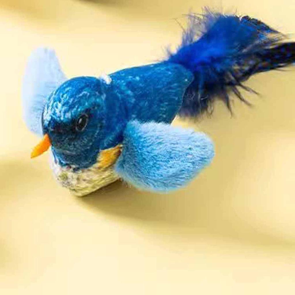 Toys Teaser Sticks with Simulated Chirping Bird  Self-Entertaining and -Boredom Gadgets for Kittens  Scratch-Resistant Pet Supplies