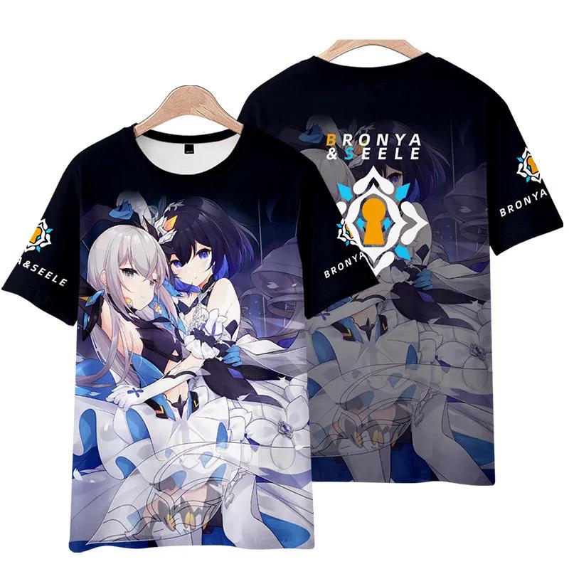 Honkai Impact 3 Seele Vollerei 3D Print T-shirt Summer Fashion O-Neck Short Sleeve Anime Streetwear Unisex Clothes