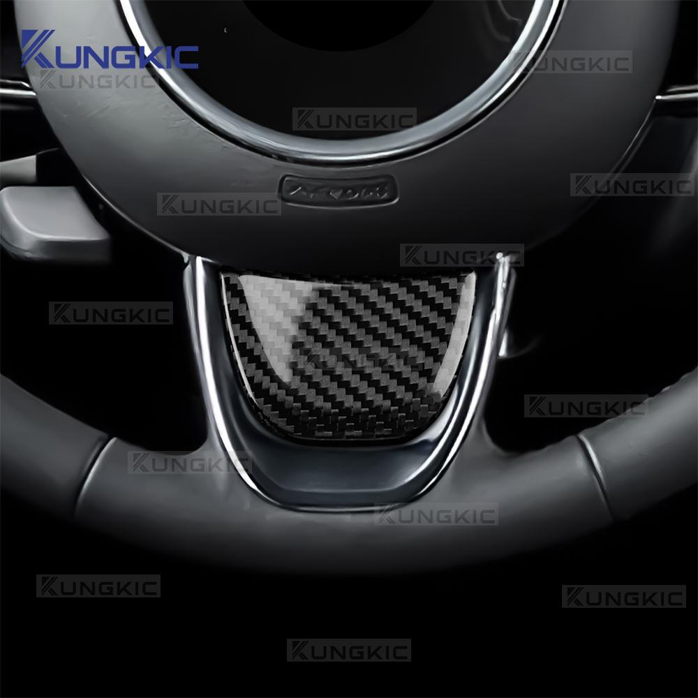 Carbon Fiber Steering Wheel Cover for Fiat 500/500C 2016 2017 2018 2019 2020 2021 2022 2023 2024