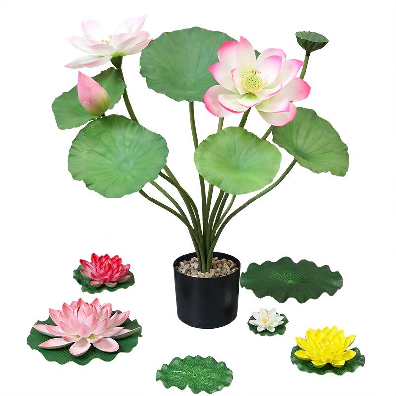 Artificial Lotus Leaf Pond Scenery Props with Stem for Stage and Landscape Photography