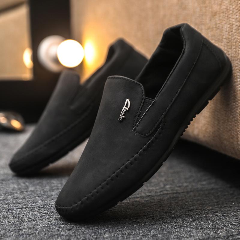 Einfache Work Casual Ein-Pedal Vielseitige Jungen Faulenzer Schuhe Herren Slipper Beanie Schuhe Herren Weiches Leder