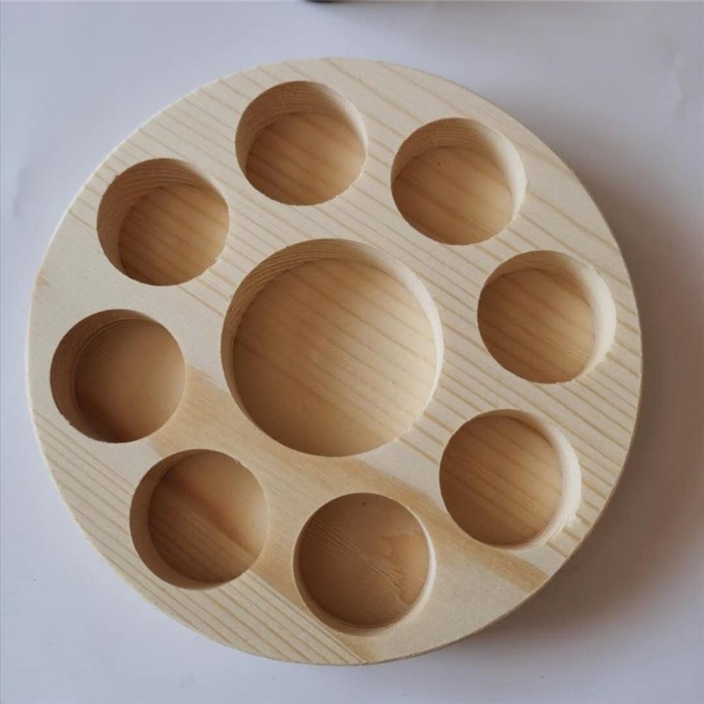 New 10 Holes Essential Oil Display Stand Wooden Round Perfume Storage Rack Smooth Shelf Rack For Oil Bottle Organizer