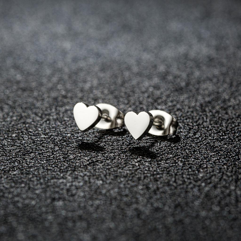 1 Pair Stainless Steel Earrings Trend Korean Sweet Heart Fashion Stud Earrings For Women Jewelry Party Friends Wedding Gifts NEW