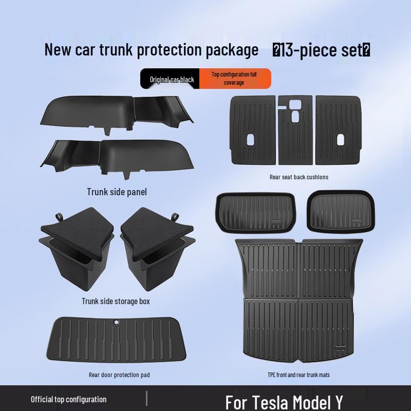Tesla Model Y Trunk Side Panel Suede Pad Interior Modification