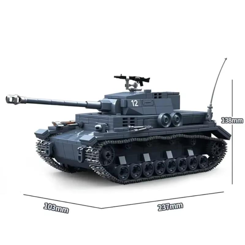 Военный бронированный танк Panzer IV Тип G Строительные блоки Сборная игрушка 985 деталей
