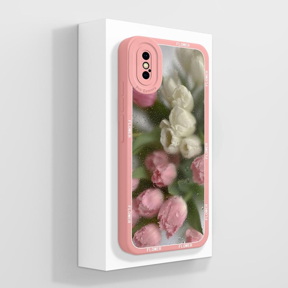 Pro Apple iPhone X XR XS SE 6 7 8 11 12 Pro Max Plus Mini Pouzdro na telefon Luxusní Vzor Květů Měkký Tekutý Silikon Protiskluzový Ochranný Pro iPhone Kryt