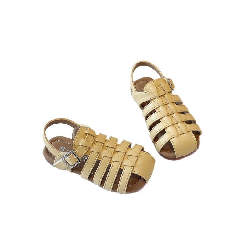 Girls Openwork Braided Roman Sandals Soft Sole Beach Shoes Kids Ages 4-12