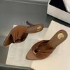 Hollow Out Metal Decorations Women High Heels Summer Open Toe Party Women Sandals Comfortable Non-slip Beach Women Mueller Shoes