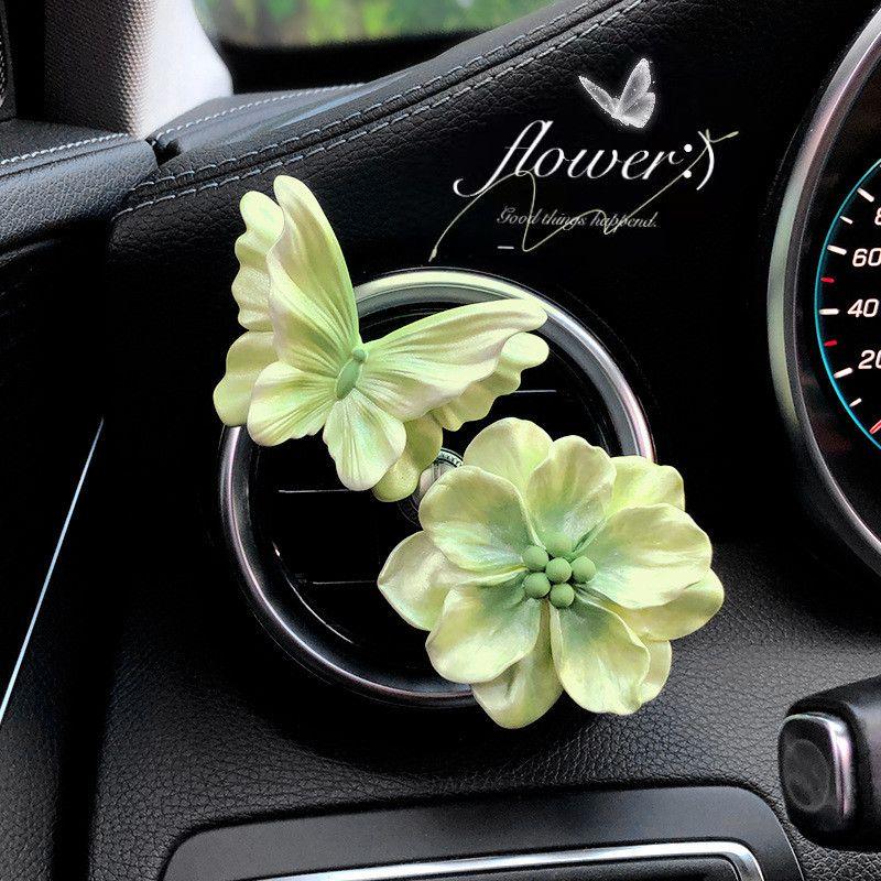 

Butterfly Flower Car Air Freshener Perfume Car Vent Decoration Flower Car Interior Accessories Aroma Diffuser Stone Elegant Pink Butterfly