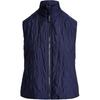 Polo Quilted Panel Sleeveless Zip Mock Neck Vest Women Vests Blue WMXGKNINFB20030-410