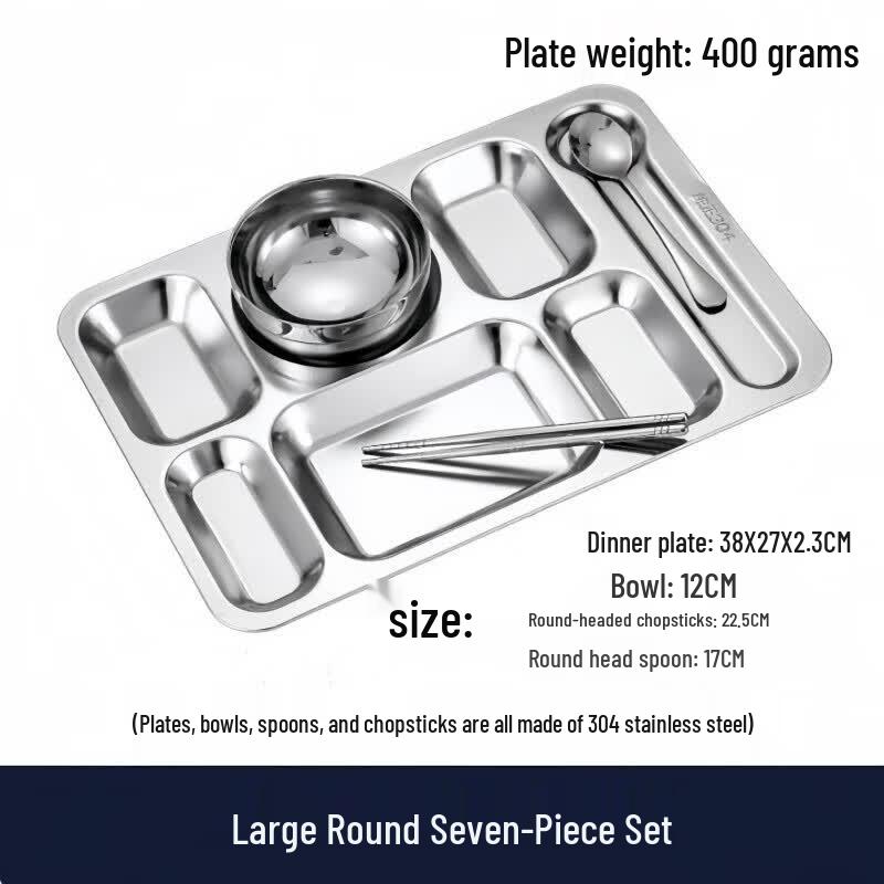Fú ōu 7-Compartment 304 Stainless Steel Dinnerware Set