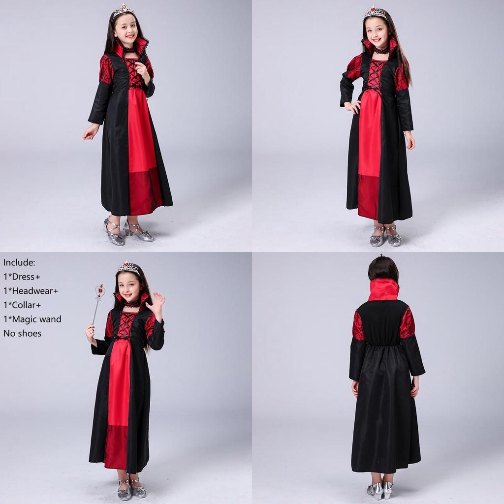 Magical Long Sleeve Queen Costume For Kids Halloween Sorceress Cosplay