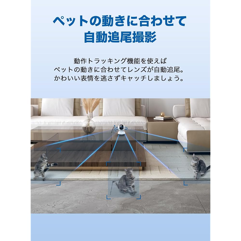 [Amazon.co.jp Exclusive] TP-Link 4MP 2K QHD Network Wi-Fi Camera, Indoor Camera, Home Camera, Pet Camera, Night Vision, Pan/Tilt, 3-Year Manufacturer'