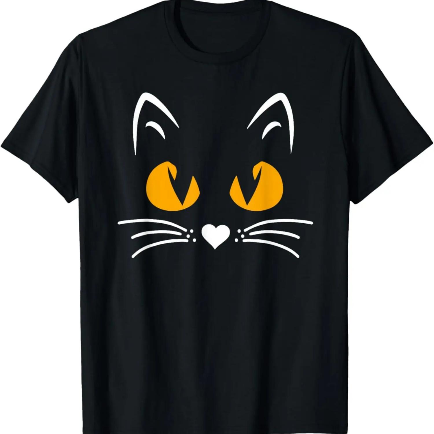 Scary Halloween Black Cat Boys Girls Kids Funny Cat T-Shirt S чёрный