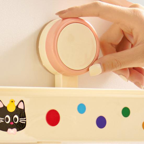 Storage Rack Vacuum Suction Cup Storage Rack Wall Mounted Space Saving Organizer with Hollow Drainage Design Mildew Resistant Bathroom Shelf