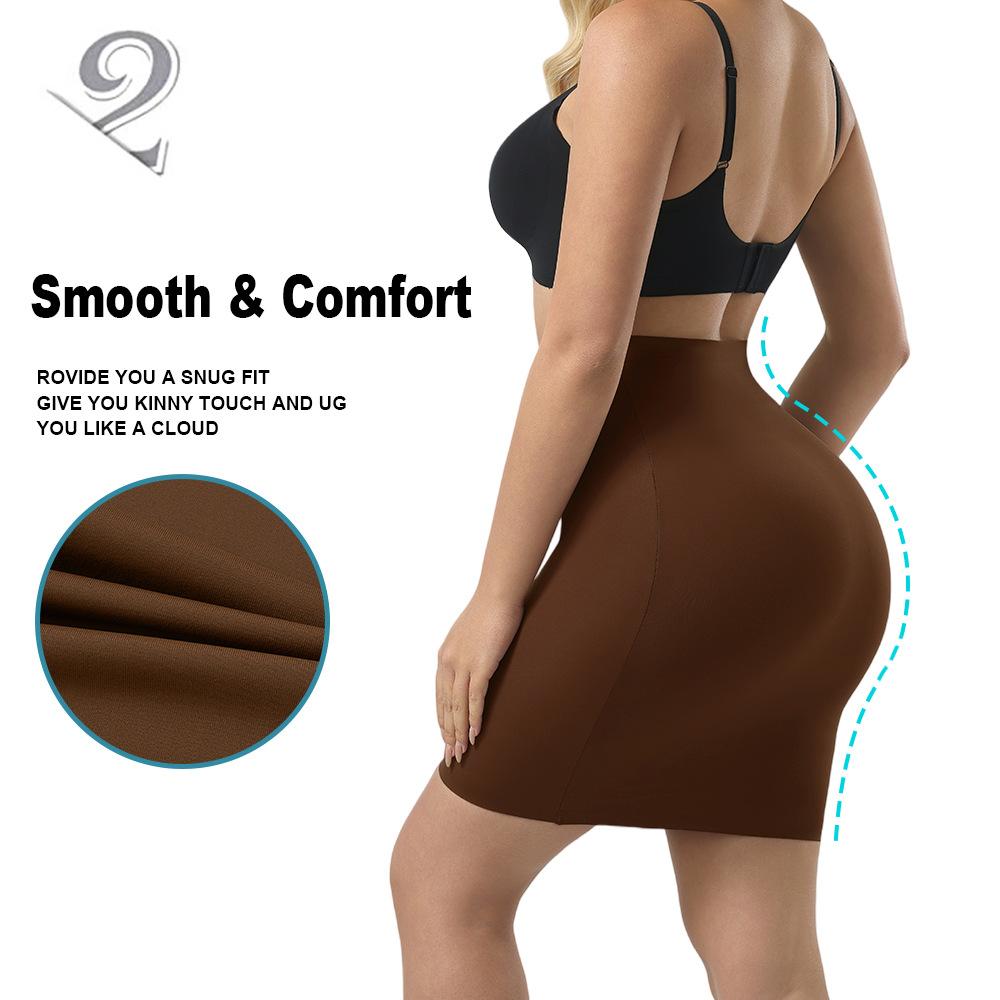 Women's High Waist Shapewear Half Slip, Seamless Tummy Control Butt Lifting Postpartum Slimming Skirt Under Dresses