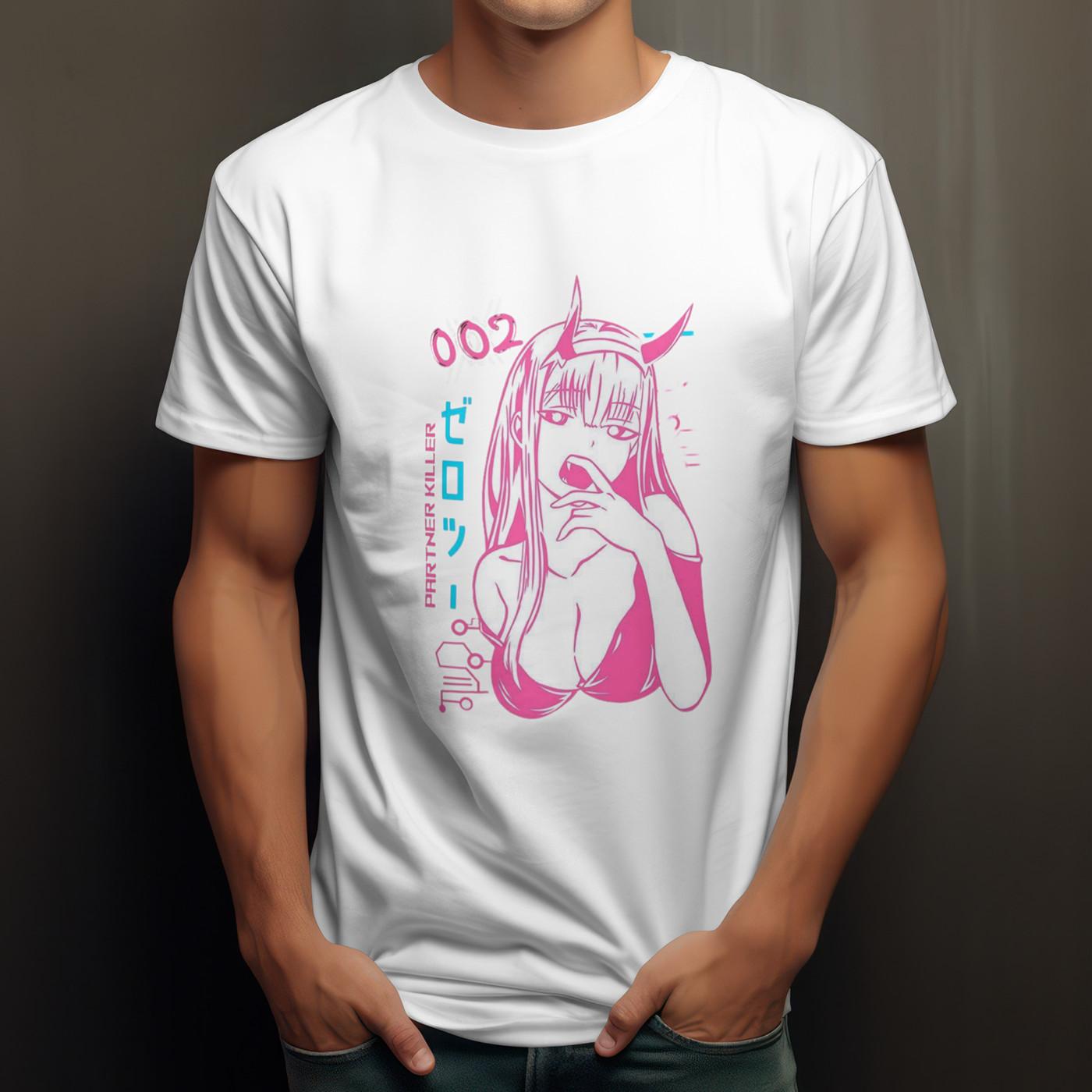 ANIME PARTNER KILLER POSTER T-Shirt | Zero Two Darling In The Franxx Japan Tee S разноцветный