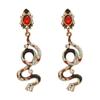 Retro Color Oil Dripping Twisted Snake Earrings Temperament and High-end Earrings for Women