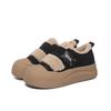 2024 Women's Thick-Soled Genuine Leather Fur Sneakers - Winter Warm, Velvet-Lined, Outdoor Sports Shoes