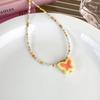 Acrylic Butterfly Beaded Necklaces Butterfly Pendant Choker Beads Chokers Party Accessories Gift for Women Girlfriends