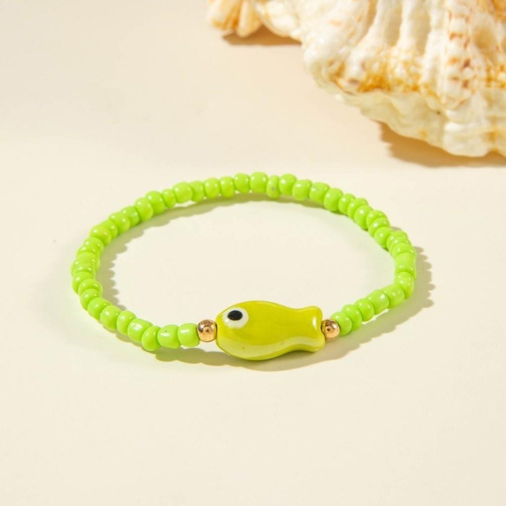 Colorful Bohemian Ocean Bracelet Cute Polka Dot Bead Bracelet Funny Fish Pendant Bracelet Daily