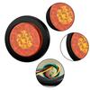Biqing Round Truck Tail Brake 2PCS 16 LED Trailer Rear Stop Lights Turn Signal Marker Lamps Grommet Mount for 12V 24V Tractor Camper Van Lorry RV
