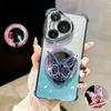 Butterfly Glitter Mirror Holder Phone Case For Huawei P30 Lite P40 P50 P60 Pura 70 Pro Mate 40 50 60 70 Shockproof Stand Cover