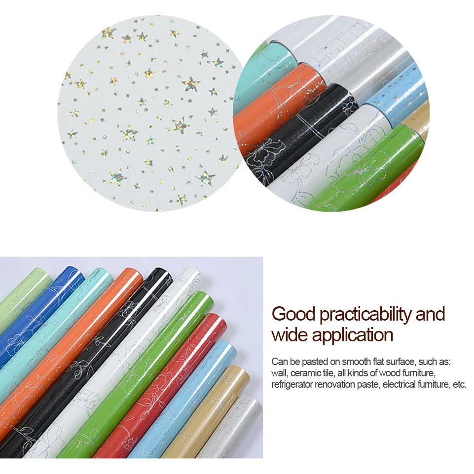Laser Baking Paint Thicken Self Adhesive Wallpaper Desktop Cabinet Renovation Sticker Kitchen Waterproof Oil Resistant Sticker