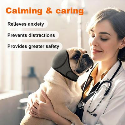 Waterproof Dog Ear Muffs for Swimming & Grooming - Noise Cancelling Calming Hood for Pet Anxiety Relief & Shock Prevention