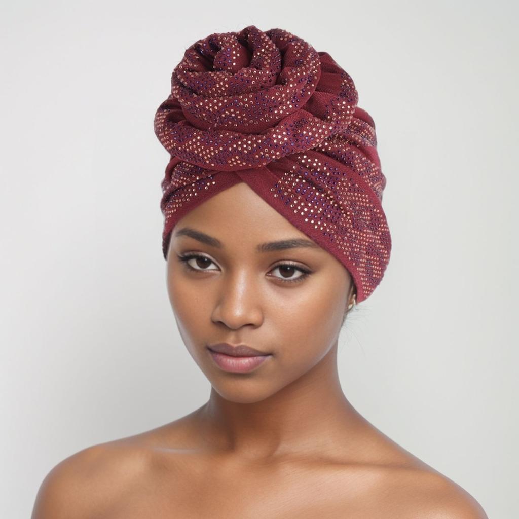 Full Diamonds Donut Turban Caps for Women